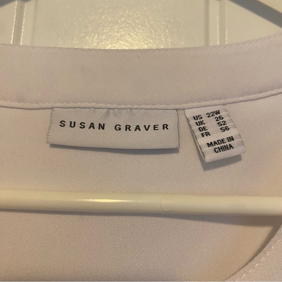 Susan Graver Women's White Long Sleeve Button Down Top Size 22W NWOT - Picture 4 of 8